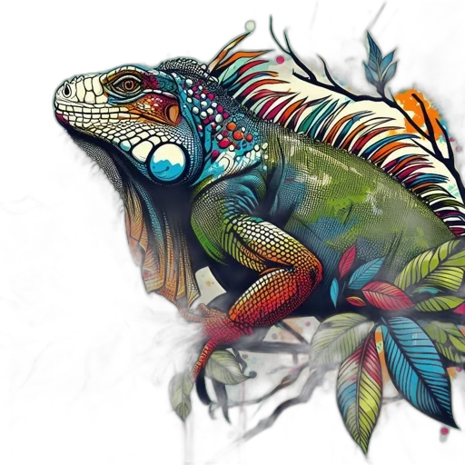 dragon, creature, animal, mask, concept art, fantasy art, watercolor, photorealistic transparent PNG cut-out