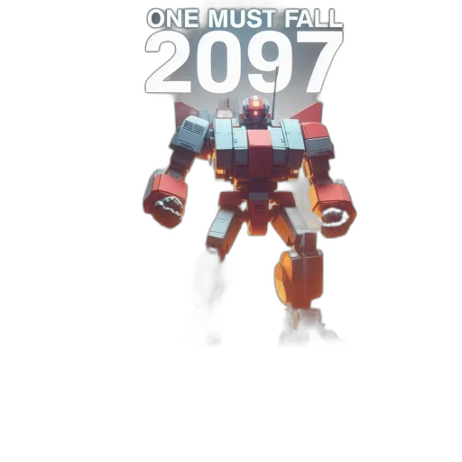 robot, concept art, 3d render, pixel art, vaporwave, red, large, gray transparent PNG cut-out