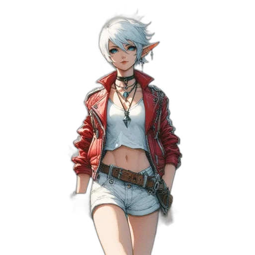 jacket, staff, weapon, concept art, fantasy art, pixel art, anime, pastel transparent PNG cut-out