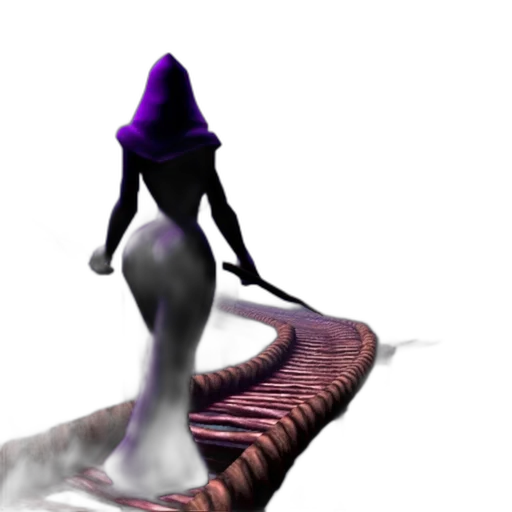creature, hair, hat, dress, concept art, 3d render, vaporwave, fantasy art transparent PNG cut-out