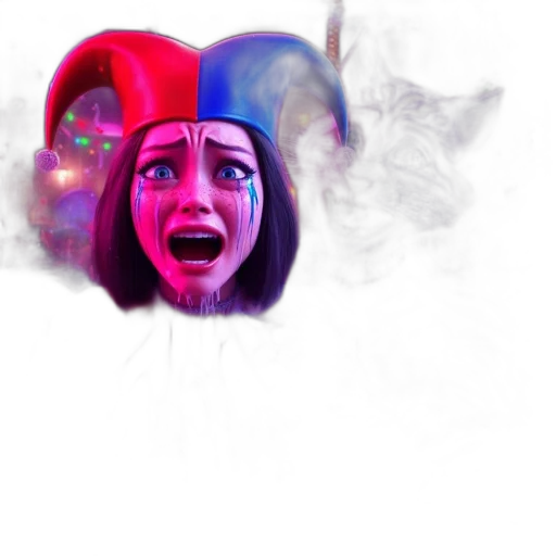 mask, face, hat, creature, concept art, 3d render, vaporwave, comic book art transparent PNG cut-out