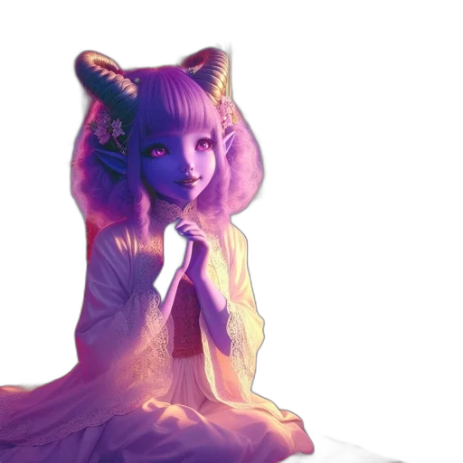 creature, dragon, dress, staff, concept art, fantasy art, anime, vaporwave transparent PNG cut-out
