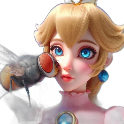 face, robot, concept art, 3d render, fantasy art, photorealistic, animated, princess transparent PNG cut-out
