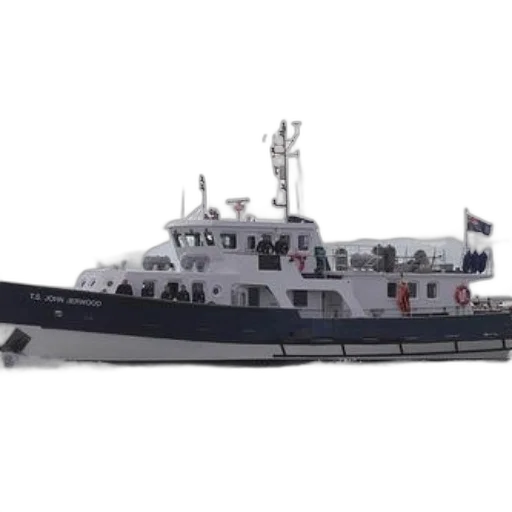 3d render, concept art, photorealistic, large, boat, named, john, jerwood transparent PNG cut-out