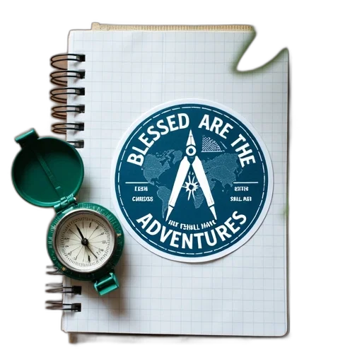 green, compass, lies, wooden, surface, next, notepad, grid transparent PNG cut-out
