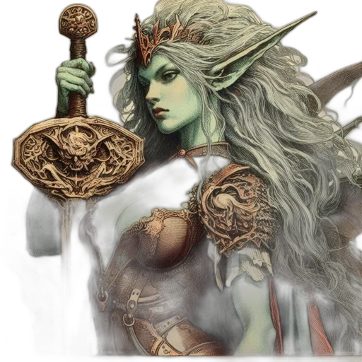 staff, jewelry, sword, fantasy art, concept art, comic book art, photorealistic, green transparent PNG cut-out