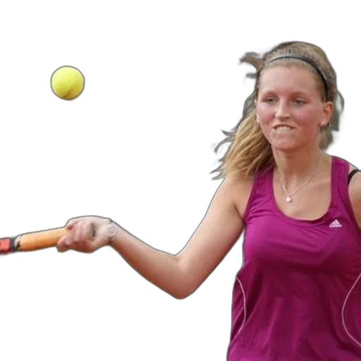 photorealistic, female, tennis, player, pink, tank, top, swinging transparent PNG cut-out