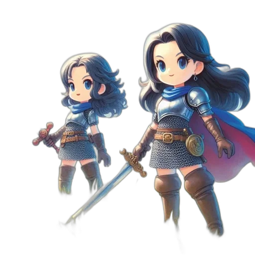 sword, fantasy art, concept art, pixel art, 3d render, blue, two, animated transparent PNG cut-out