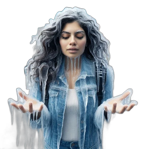 jacket, hair, face, concept art, photorealistic, fantasy art, 3d render, rain transparent PNG cut-out