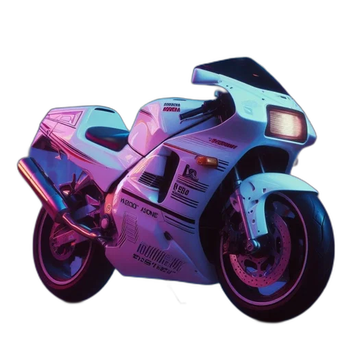 weapon, car, jacket, robot, vaporwave, concept art, 3d render, cyberpunk transparent PNG cut-out