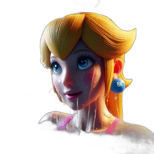 face, crown, concept art, fantasy art, 3d render, watercolor, animated, princess transparent PNG cut-out