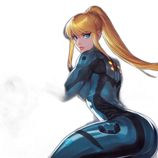 robot, dress, concept art, anime, comic book art, fantasy art, blue, sci-fi transparent PNG cut-out