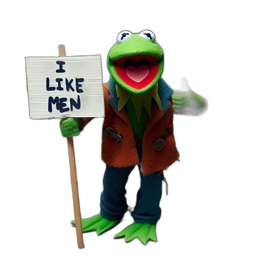 jacket, staff, animal, creature, concept art, 3d render, kermit, frog transparent PNG cut-out