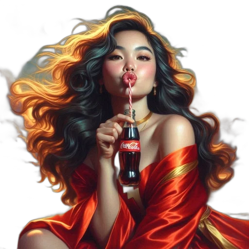 dress, oil painting, photorealistic, fantasy art, comic book art, fire, neon lights, red transparent PNG cut-out