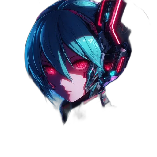 robot, mask, weapon, face, anime, cyberpunk, concept art, pixel art transparent PNG cut-out