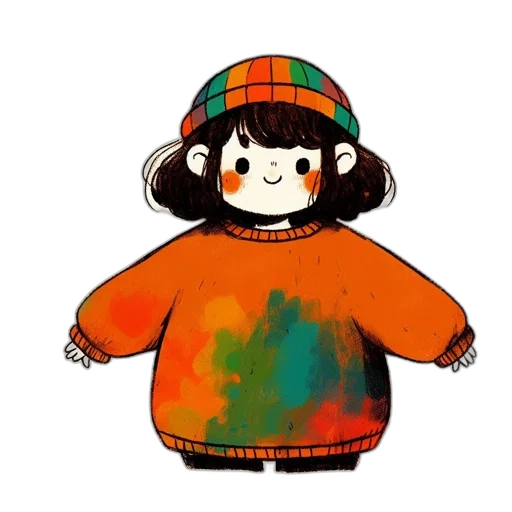 jacket, hat, dress, creature, watercolor, concept art, cartoon, pixel art transparent PNG cut-out