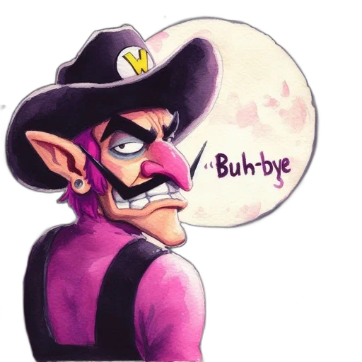 hat, mask, concept art, watercolor, cartoon, comic book art, animated, character transparent PNG cut-out