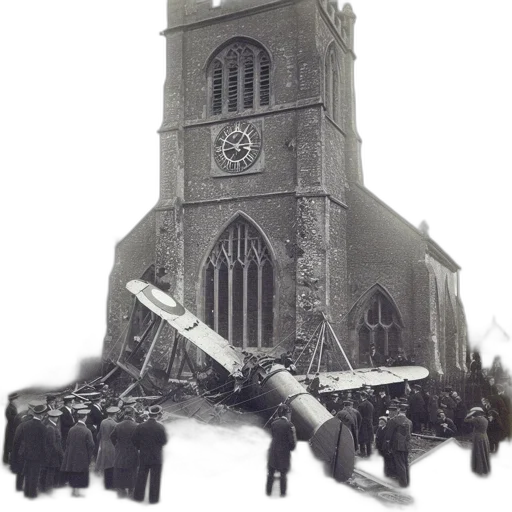 staff, building, weapon, sword, snow, city street, crashed, biplane transparent PNG cut-out
