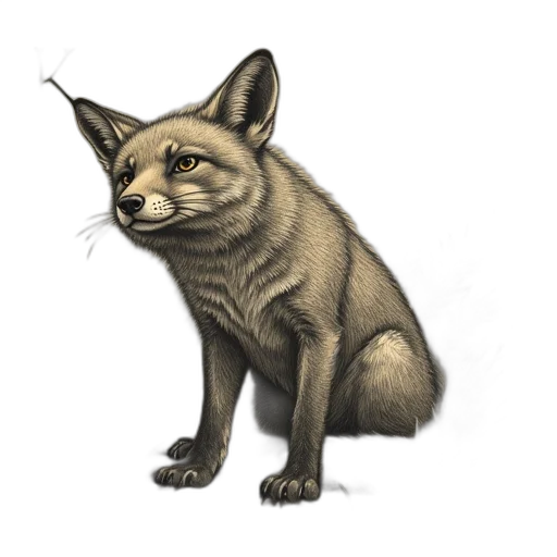 animal, creature, staff, face, concept art, fantasy art, photorealistic, watercolor transparent PNG cut-out