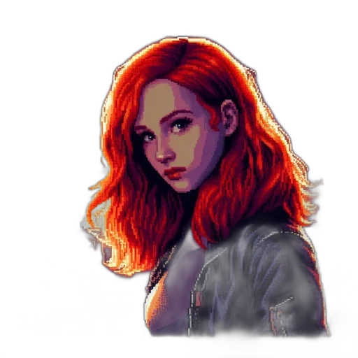 jacket, face, hair, robot, comic book art, pixel art, photorealistic, concept art transparent PNG cut-out