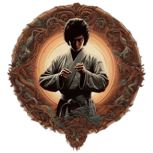 jacket, staff, sword, dragon, fantasy art, concept art, comic book art, pixel art transparent PNG cut-out