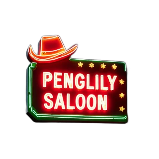 hat, 3d render, neon lights, first, image, shows, close-up, building transparent PNG cut-out