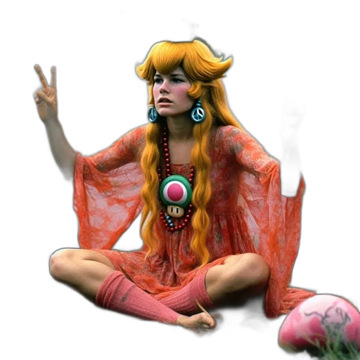 dress, mask, concept art, fantasy art, 3d render, vaporwave, woman, sits transparent PNG cut-out