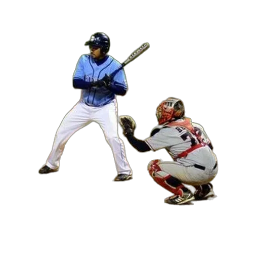 baseball, player, blue, uniform, bat, catcher, umpire, behind transparent PNG cut-out