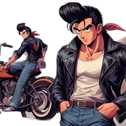 jacket, comic book art, concept art, cartoon, anime, animated, figure, sporting transparent PNG cut-out