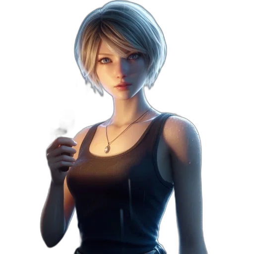 face, dress, weapon, jacket, concept art, pixel art, fantasy art, comic book art transparent PNG cut-out