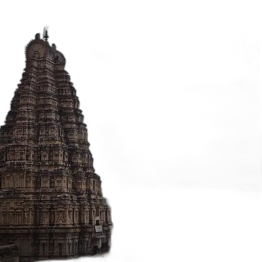 building, rain, fog, tall, intricately, designed, temple, stands transparent PNG cut-out