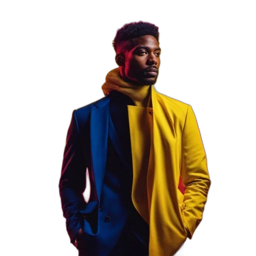 jacket, staff, face, concept art transparent PNG cut-out