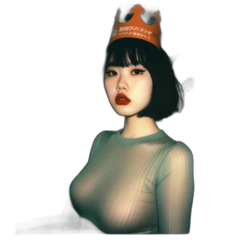 crown, hat, dress, face, concept art, 3d render, photorealistic, fantasy art transparent PNG cut-out
