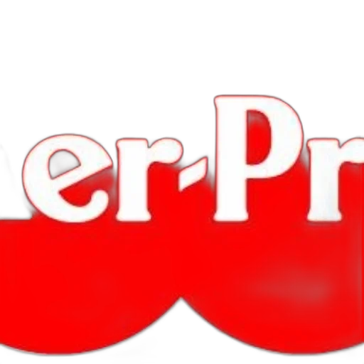 3d render, red, logo, text, mer-pr, white, featuring, scalloped transparent PNG cut-out