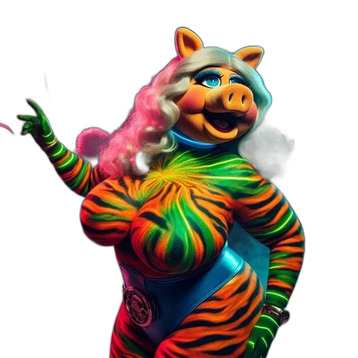 animal, creature, dragon, dress, concept art, 3d render, vaporwave, fantasy art transparent PNG cut-out