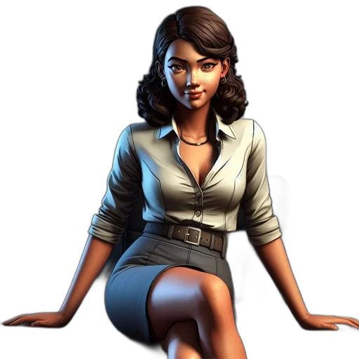 staff, dress, concept art, comic book art, 3d render, photorealistic, animated, female transparent PNG cut-out