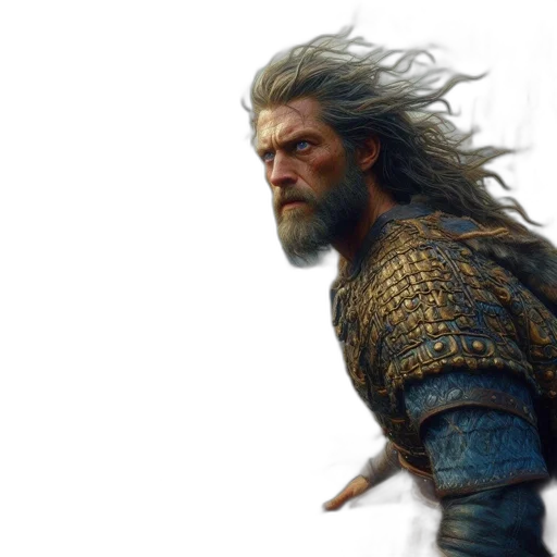 sword, hair, dragon, face, fantasy art, concept art, photorealistic, 3d render transparent PNG cut-out