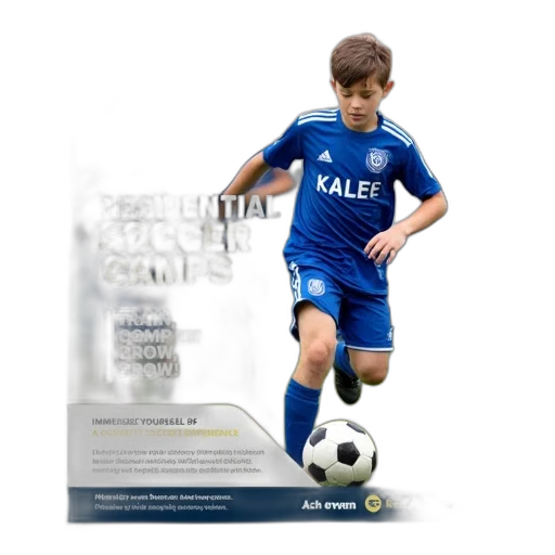 second, image, promotional, poster, soccer, camp, featuring, young transparent PNG cut-out