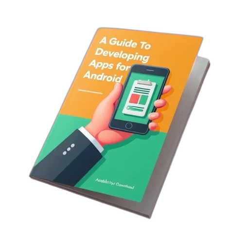brochure, cover, featuring, hand, holding, smartphone, displaying, colorful transparent PNG cut-out