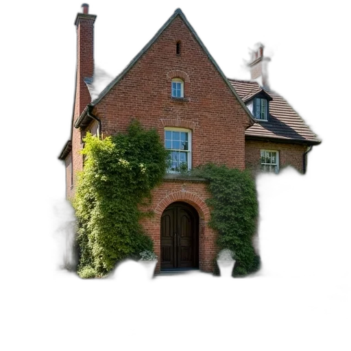 building, staff, photorealistic, 3d render, charming, brick, house, prominent transparent PNG cut-out