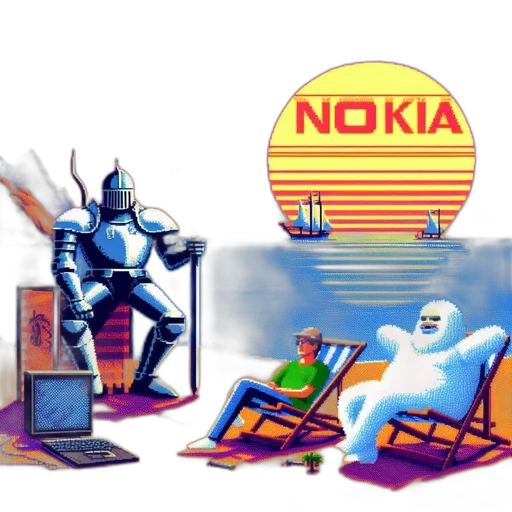 robot, pixel art, concept art, vaporwave, cyberpunk, outer space, blue, neon transparent PNG cut-out
