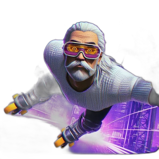 staff, weapon, jacket, mask, concept art, cyberpunk, 3d render, vaporwave transparent PNG cut-out