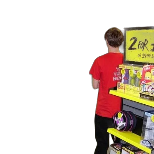 staff, neon lights, two, people, play, video, game, store transparent PNG cut-out