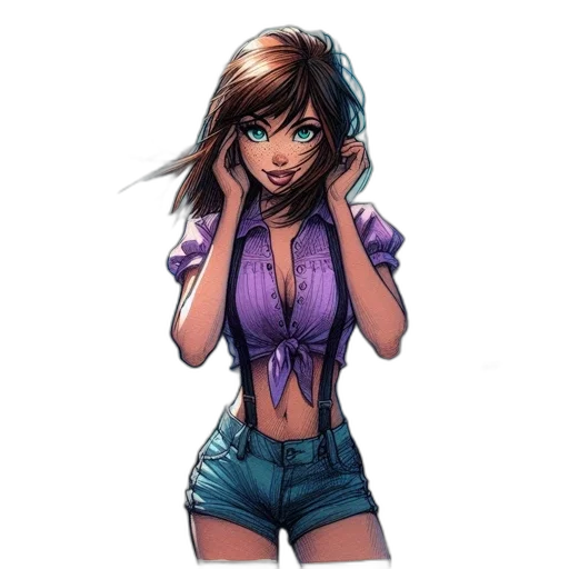 dress, staff, comic book art, concept art, cartoon, fantasy art, blue, neon transparent PNG cut-out