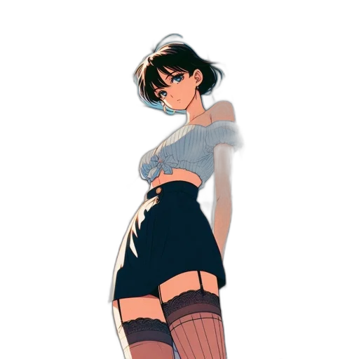 dress, staff, concept art, anime, cartoon, pixel art, neon lights, outer space transparent PNG cut-out