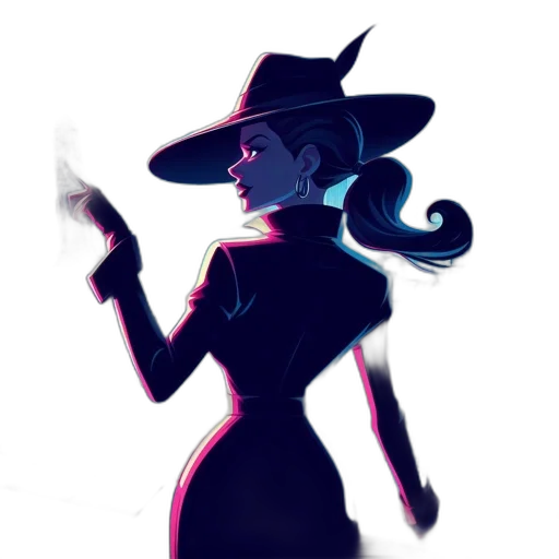 hat, dress, staff, concept art, pixel art, fantasy art, cartoon, neon lights transparent PNG cut-out