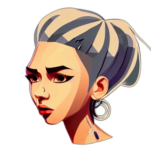 face, jewelry, staff, pixel art transparent PNG cut-out