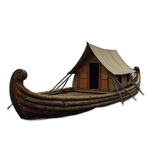 hat, 3d render, concept art, photorealistic, fantasy art, log, boat, made transparent PNG cut-out