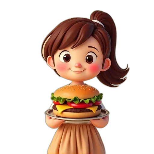 food, dress, face, animal, 3d render, photorealistic, concept art, cartoon transparent PNG cut-out