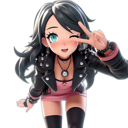jacket, weapon, staff, cartoon, anime, pixel art, vaporwave, monochrome transparent PNG cut-out